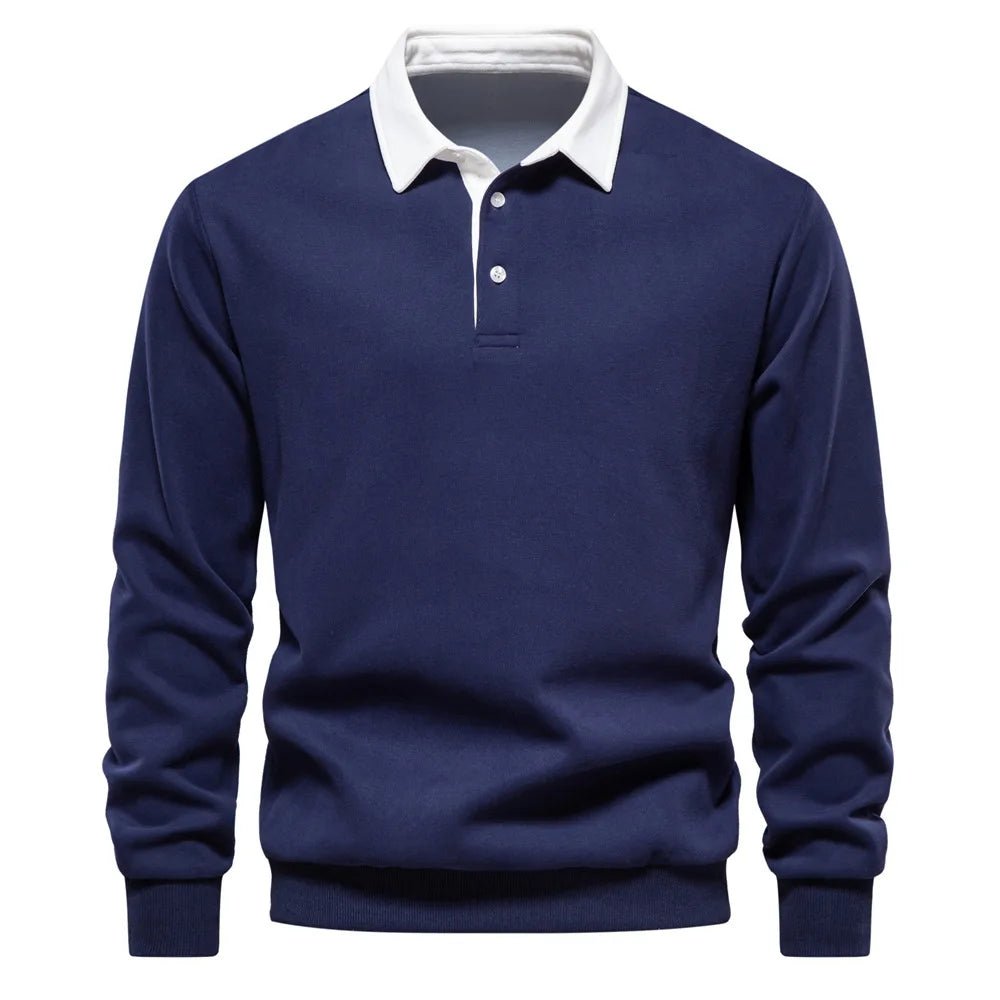 Men's Long sleeved Polo collar Shirt 2025 new autumn high quality casual versatile Polo Shirt - PratSN