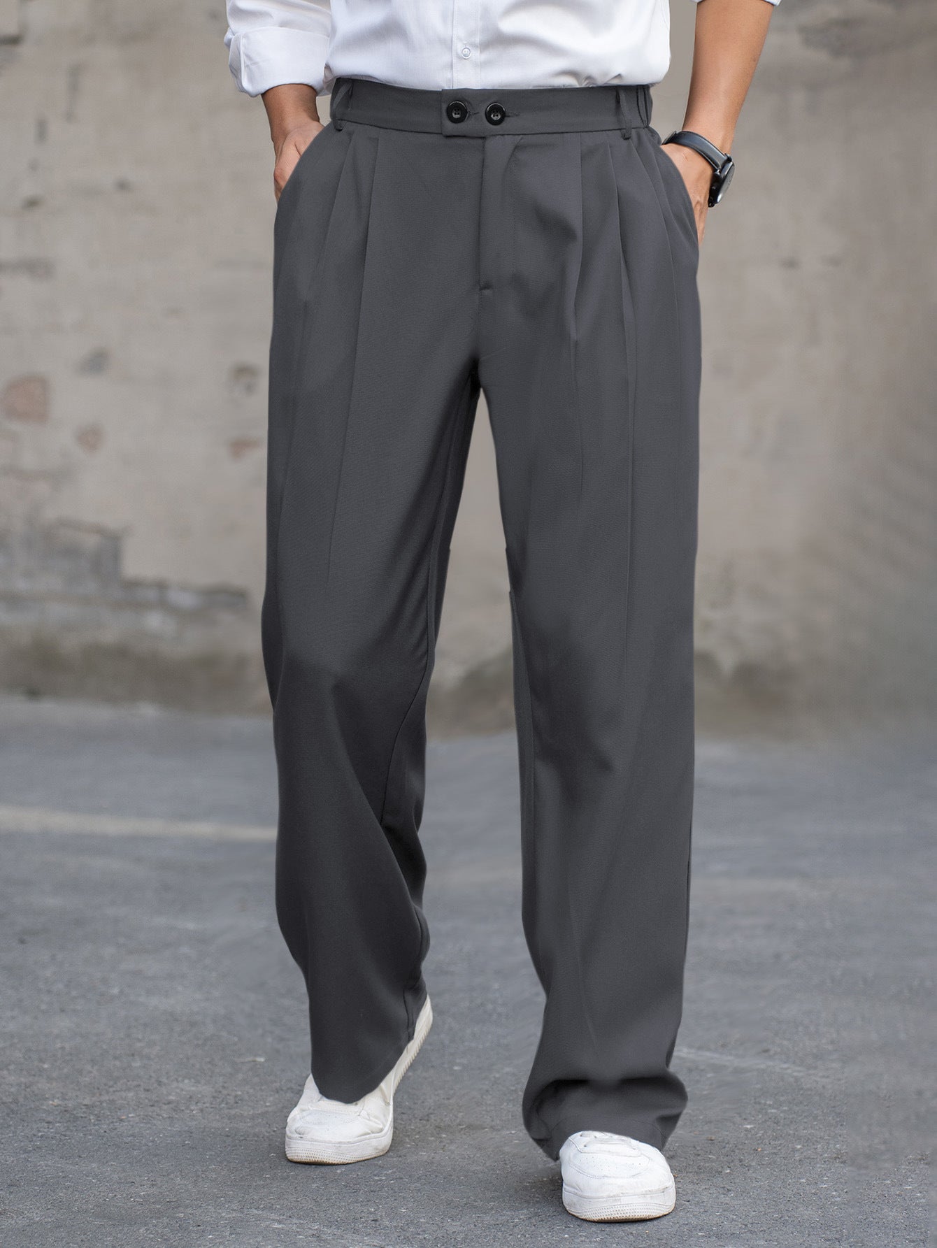 Men's Loose Drooping Casual Wide - leg Trousers Suit Pants Fashion - PratSN