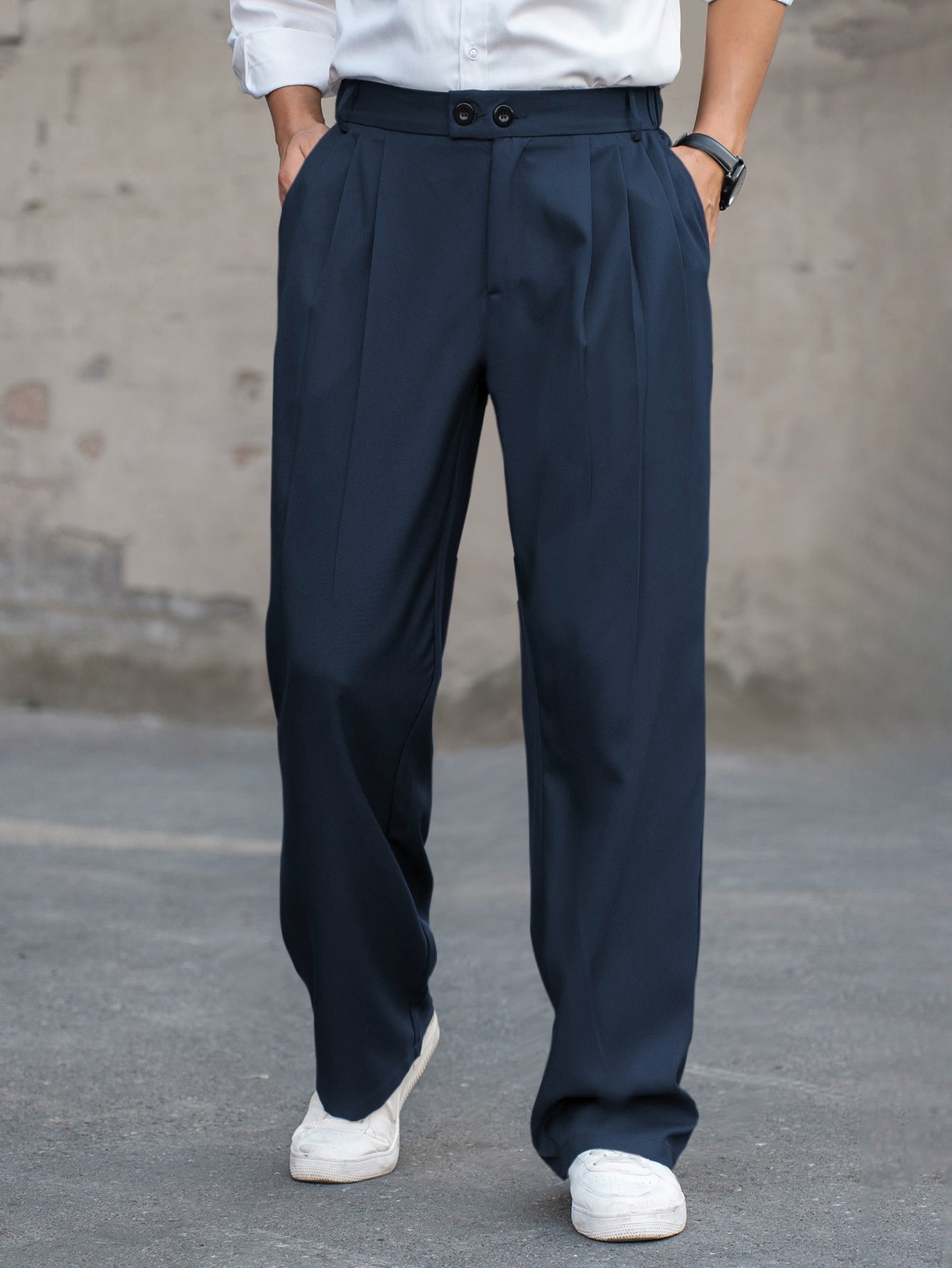 Men's Loose Drooping Casual Wide - leg Trousers Suit Pants Fashion - PratSN