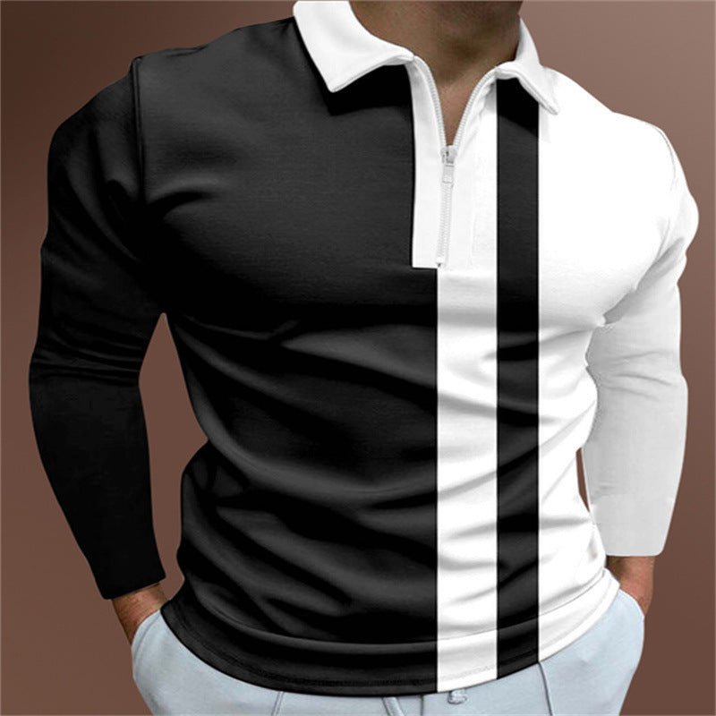Men's POLO Shirt Striped Printed Short Sleeve T-Shirt Lapel Shirt - PratSN