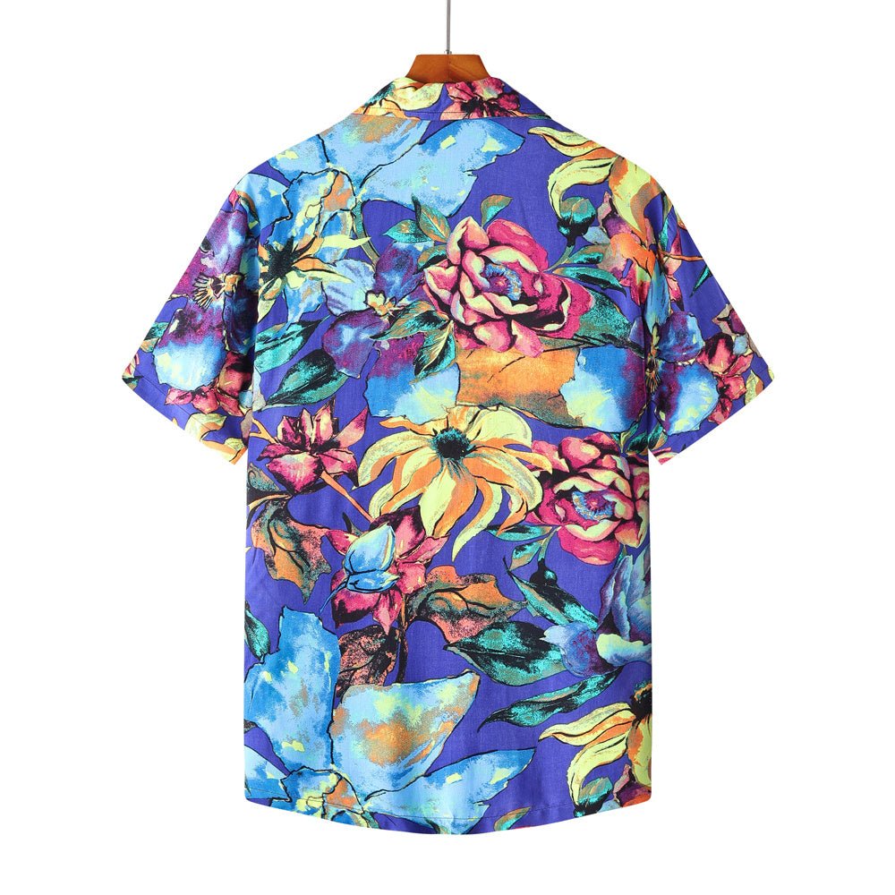 Men's Short Sleeve Shirt Fashion Loose Printed Shirt - PratSN