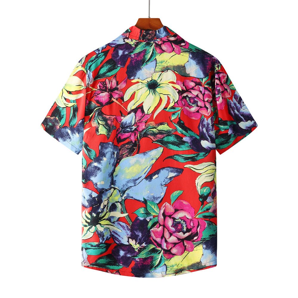 Men's Short Sleeve Shirt Fashion Loose Printed Shirt - PratSN