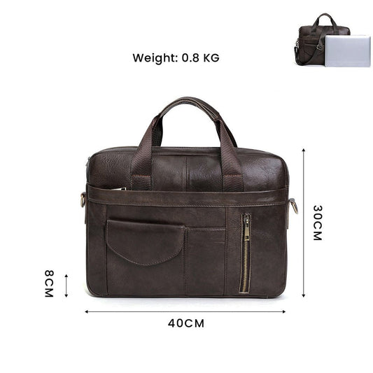 Men's Simple Casual Men's Real - leather Handbag - PratSN