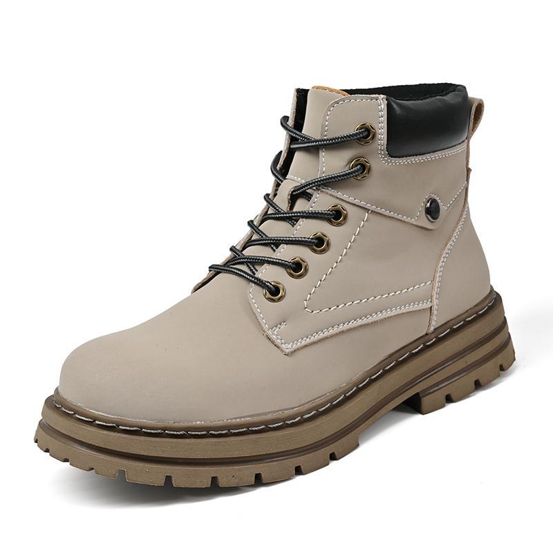 Men's Simple Casual Plus Size Leather Martin Boots - PratSN