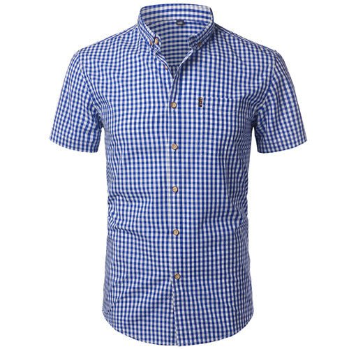 Men's Small Plaid Shirt Spring And Autumn Long Sleeves - PratSN