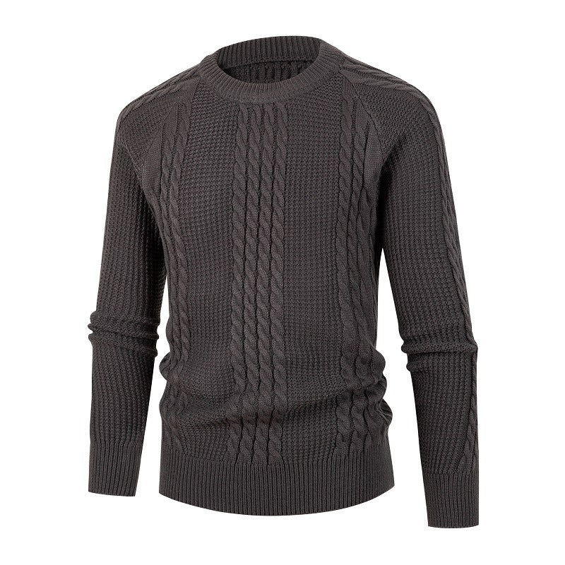 Men's Solid Color Fried Dough Twist Knitwear Pullover Fashion - PratSN