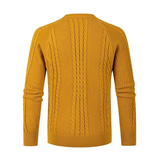 Men's Solid Color Fried Dough Twist Knitwear Pullover Fashion - PratSN