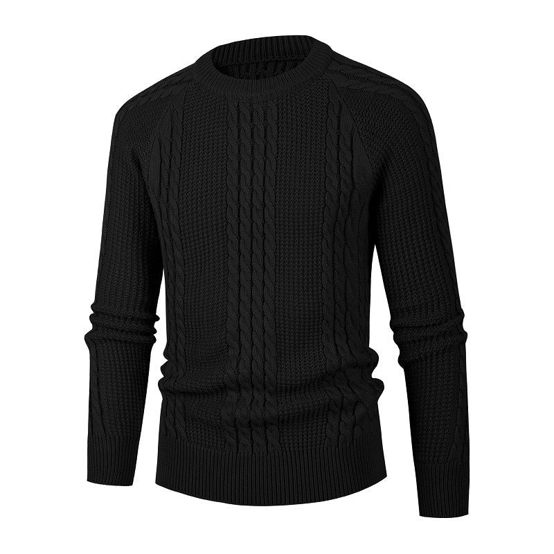 Men's Solid Color Fried Dough Twist Knitwear Pullover Fashion - PratSN