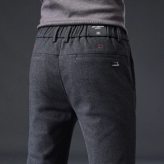 Mens Spring Autumn Fashion Business Casual Long Black Blue Grey Pants Suit Pants Male Elastic Straight Formal Trousers New Style - PratSN