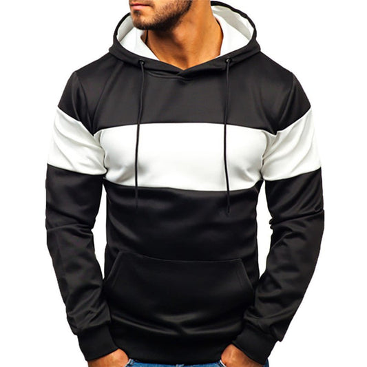 Men's stitching long sleeve hooded sweatshirt - PratSN
