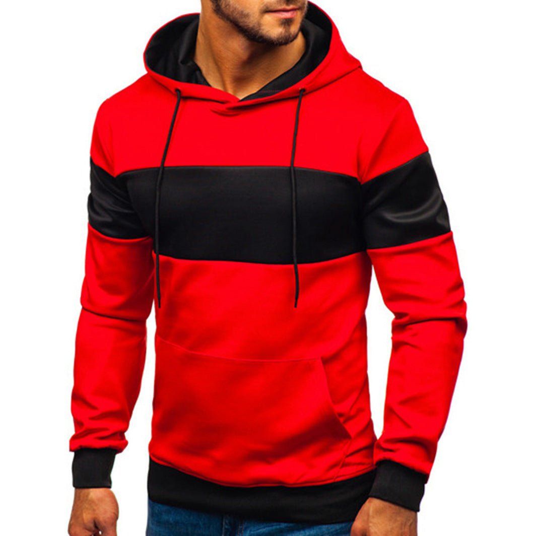 Men's stitching long sleeve hooded sweatshirt - PratSN