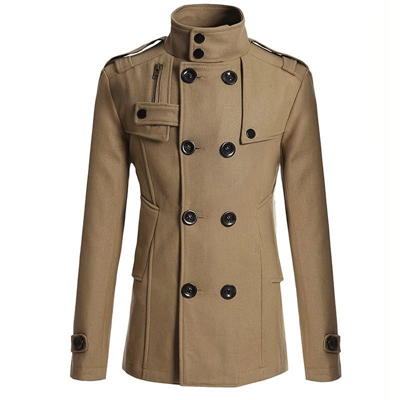 Men's Streetwear Solid Color Mid - length Woolen Coat Fashion Casual Button - down Suit Collar Jacket Leisure Luxury Retro Clothes - PratSN