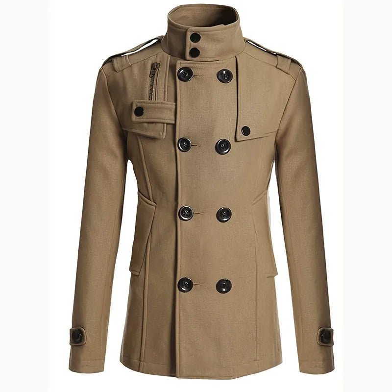 Men's Streetwear Solid Color Mid - length Woolen Coat Fashion Casual Button - down Suit Collar Jacket Leisure Luxury Retro Clothes - PratSN