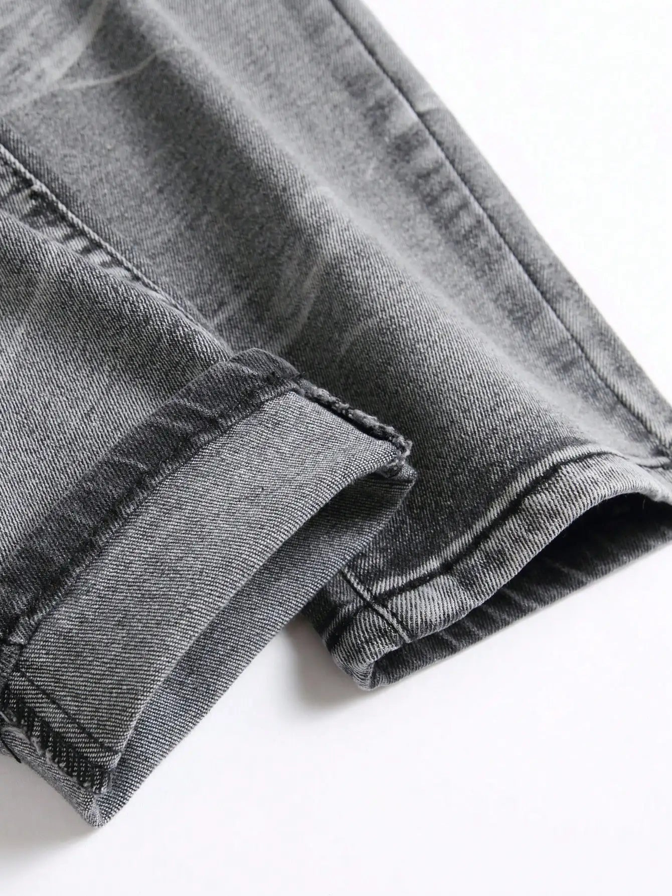 Men‘s Stretchy Denim Jeans Streetwear Tearing Patchwork Holes Ripped Denim Elastic Waist Casual Pants Slim fit Straight Trousers - PratSN
