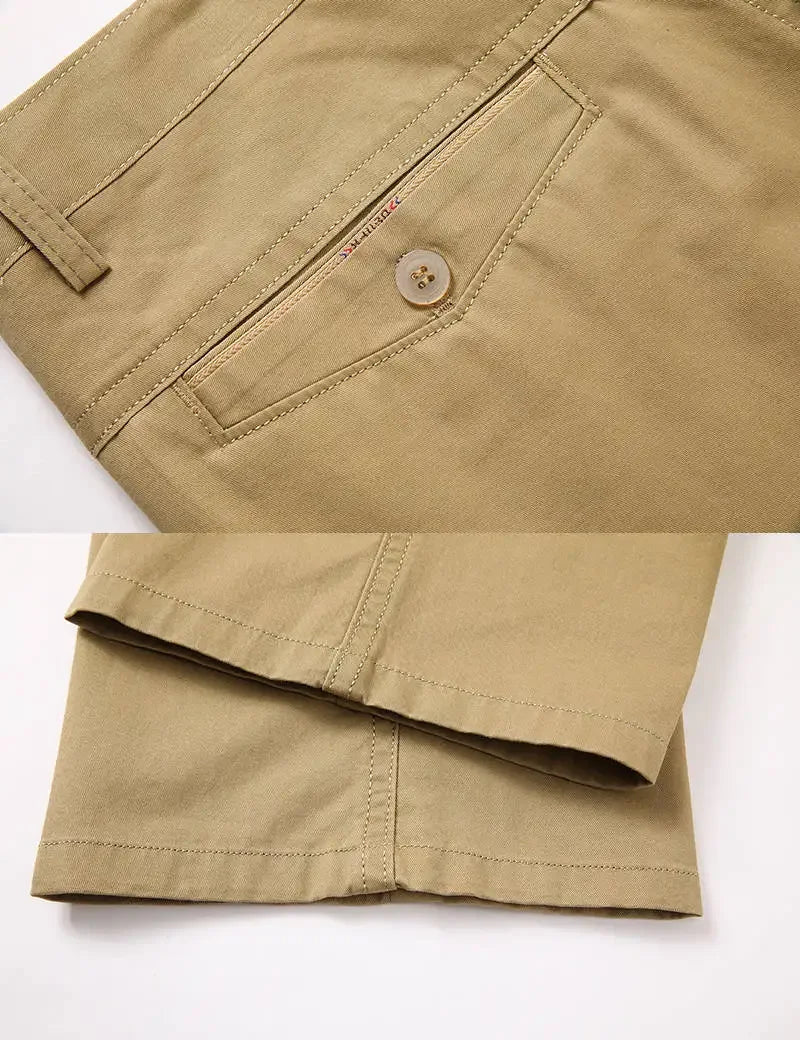 Men's Summer Thin Pants Classic Casual 100% Cotton Business Fashion Stretch Solid Comfortable Elastic Straigh Trousers KOACUS - PratSN