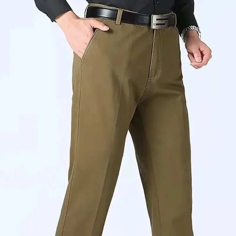 Men's Summer Thin Pants Classic Casual 100% Cotton Business Fashion Stretch Solid Comfortable Elastic Straigh Trousers KOACUS - PratSN