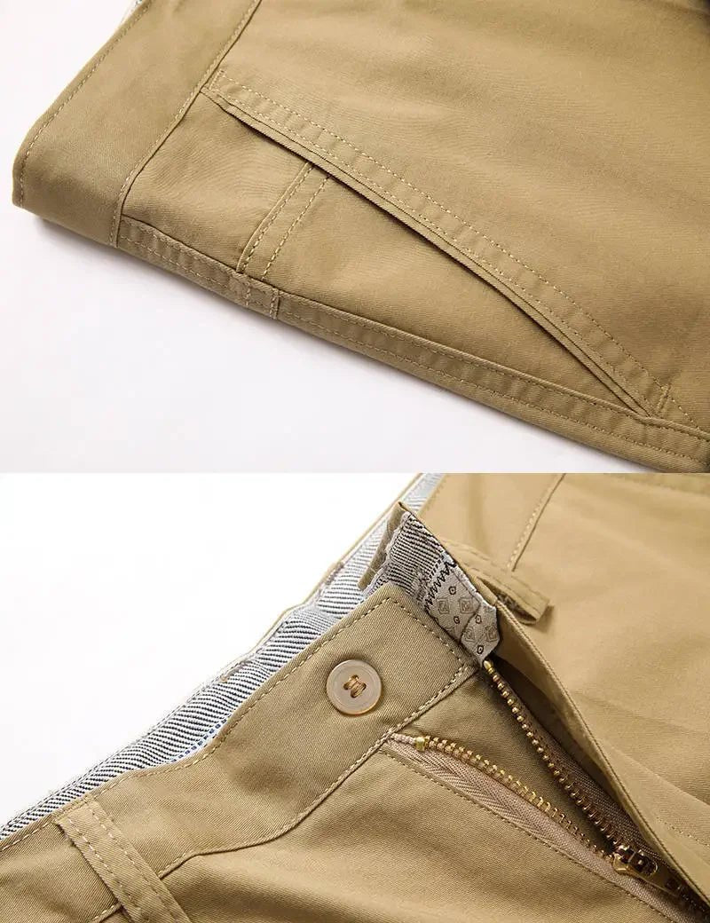 Men's Summer Thin Pants Classic Casual 100% Cotton Business Fashion Stretch Solid Comfortable Elastic Straigh Trousers KOACUS - PratSN