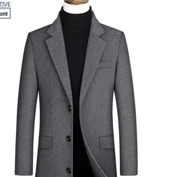 Men's Ultra - Long Woolen Coat Thiened Cotton Busin Sle Autumn Winter Coat Windbreaker Outerwear Slim Fit Travel Friendly - PratSN