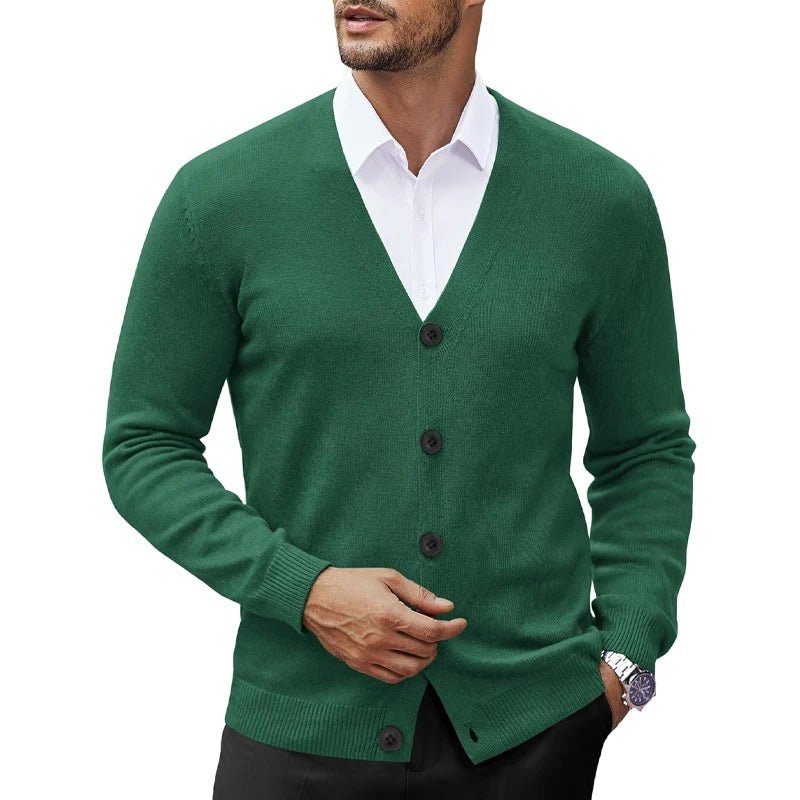 Men's V Neck Cardigan Sweat coats Casual Lightweight Button Down Knitted Cardigan Sweater Outdoor Streetwear - PratSN