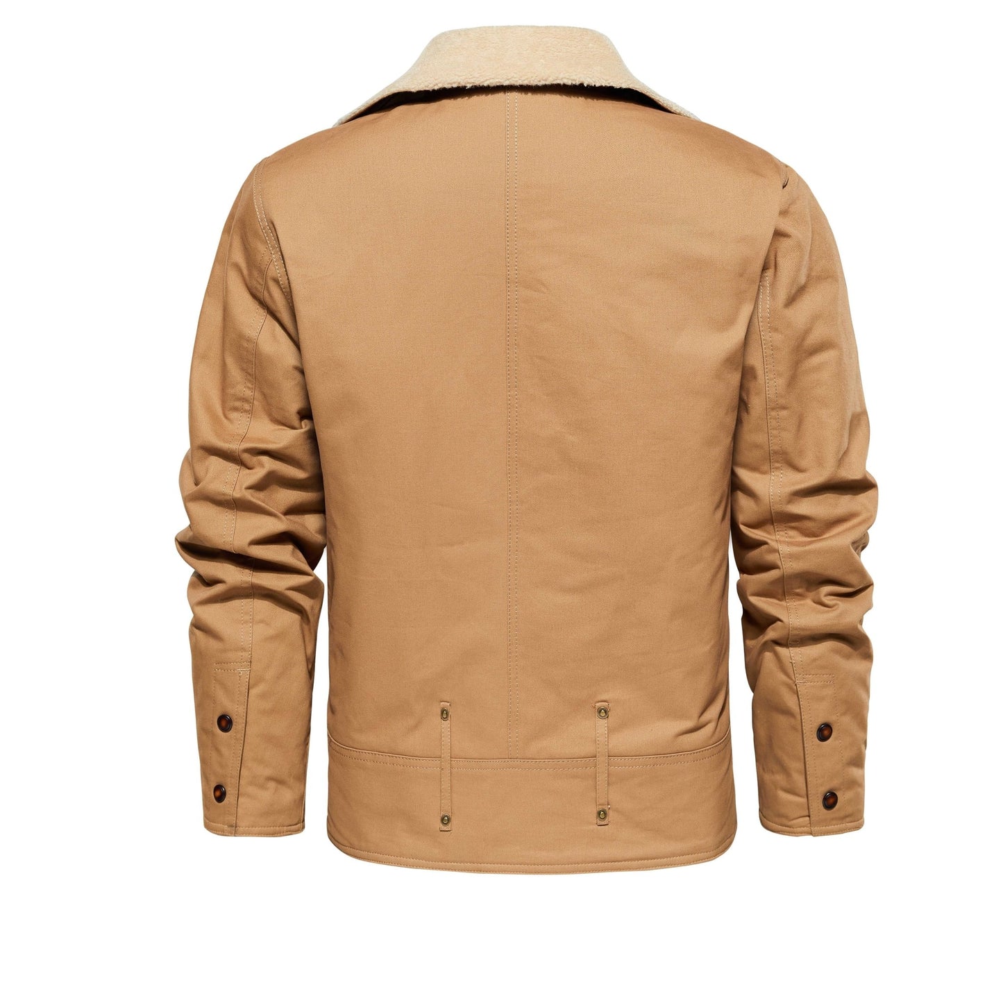 Men's Work Jacket With Multiple Pockets, Collared, Thickened, Autumn & Winter Warm Outerwear - PratSN