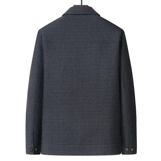 Middle - aged men's spring and autumn jacket business casual dad suit middle - aged and elderly lapel zipper top coat - PratSN
