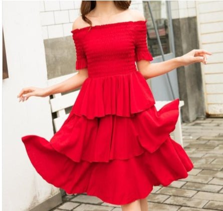 Mother - daughter Matching Outfit Western Style Summer Red Dress - PratSN