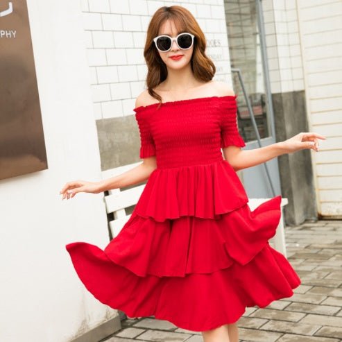 Mother - daughter Matching Outfit Western Style Summer Red Dress - PratSN