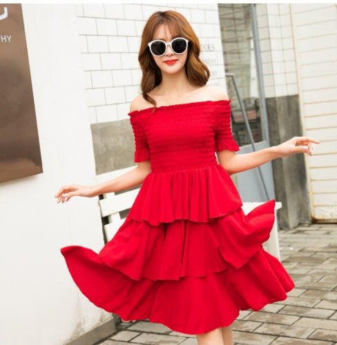 Mother - daughter Matching Outfit Western Style Summer Red Dress - PratSN