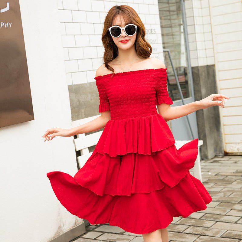 Mother - daughter Matching Outfit Western Style Summer Red Dress - PratSN