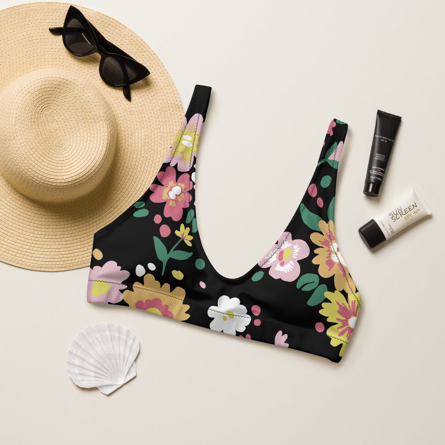 Multicolor Floral Bikini Top for Women | Beach Dress for Beach Babes | Removable Padding - PratSN