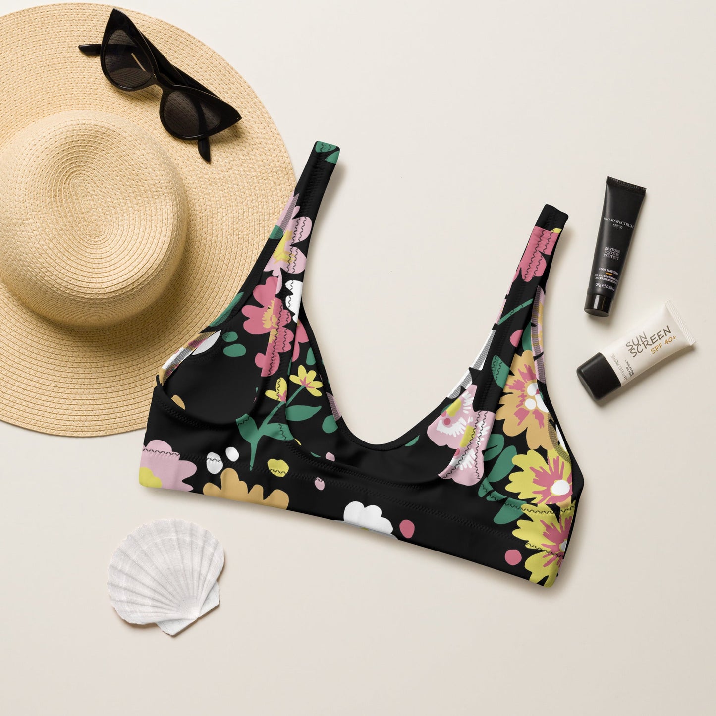 Multicolor Floral Bikini Top for Women | Beach Dress for Beach Babes | Removable Padding - PratSN