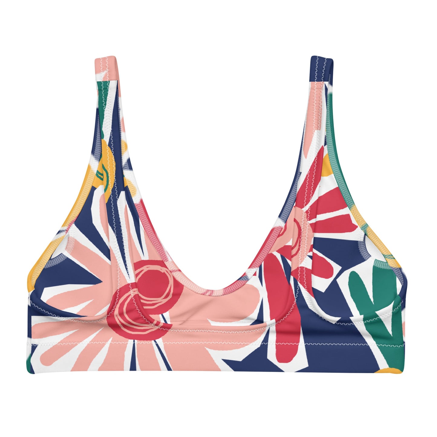 Multicolor Floral Padded Bikini Top & Beach Dress | Swimsuit Top for Beach Lovers - PratSN
