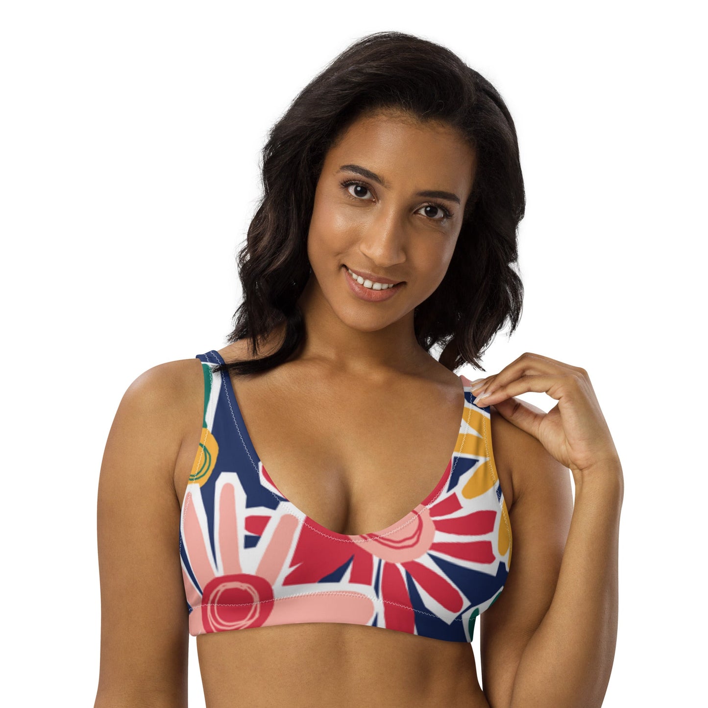 Multicolor Floral Padded Bikini Top & Beach Dress | Swimsuit Top for Beach Lovers - PratSN