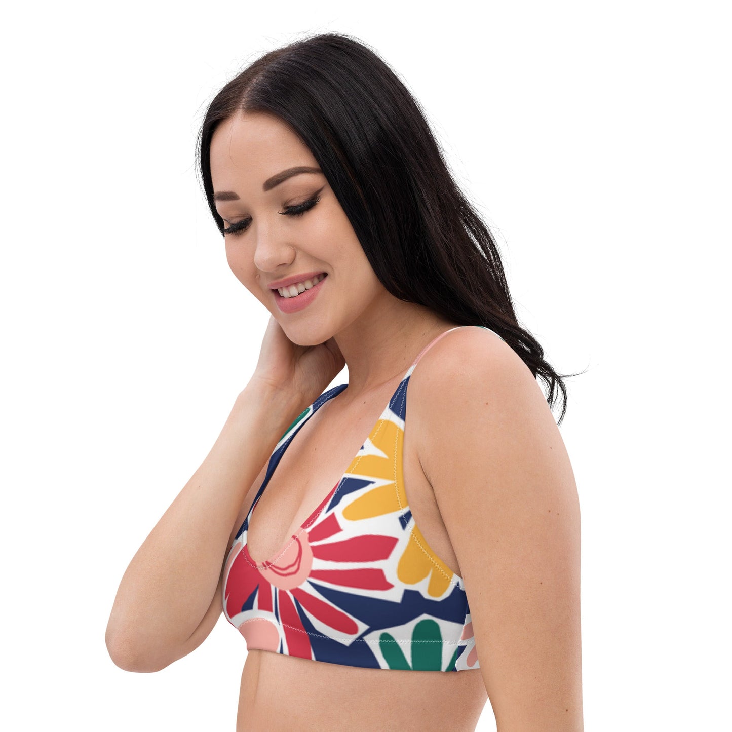 Multicolor Floral Padded Bikini Top & Beach Dress | Swimsuit Top for Beach Lovers - PratSN