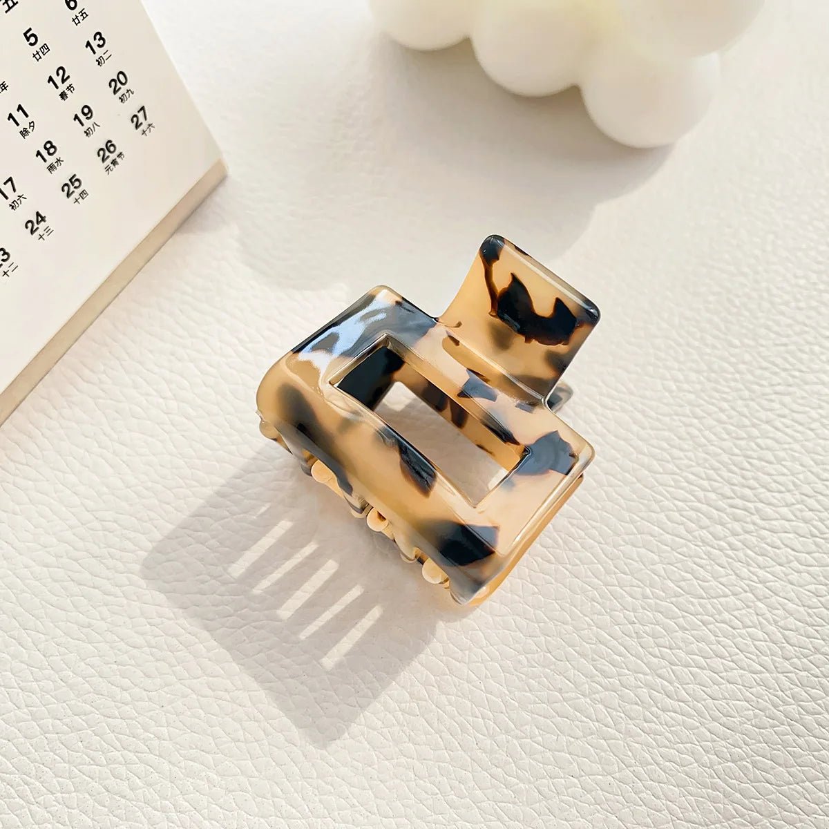 Muweordy Fashion Acetate Hollow Square Hair Claws Crab Hair Clips Marble Print Ponytail Shark Clip Barrettes Hair Accessories - PratSN