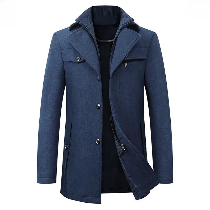 New 2025 Woolen Coat Men's Business Casual Fashionable Thickened Warm Extra Trendy Flow Fashion Jacket - PratSN
