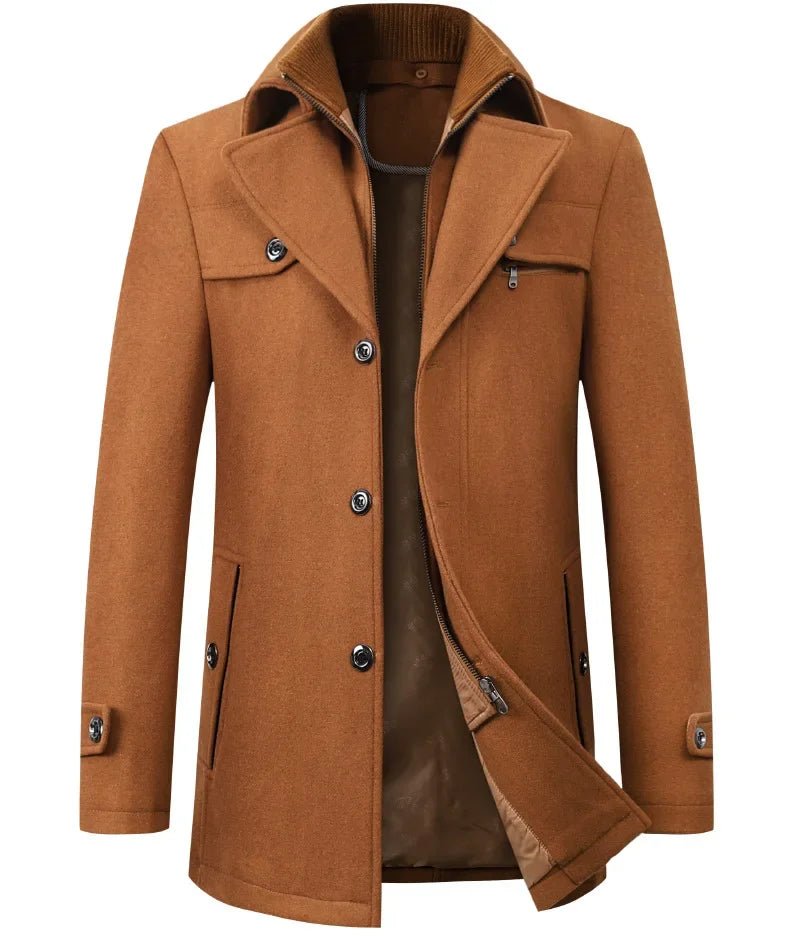 New 2025 Woolen Coat Men's Business Casual Fashionable Thickened Warm Extra Trendy Flow Fashion Jacket - PratSN