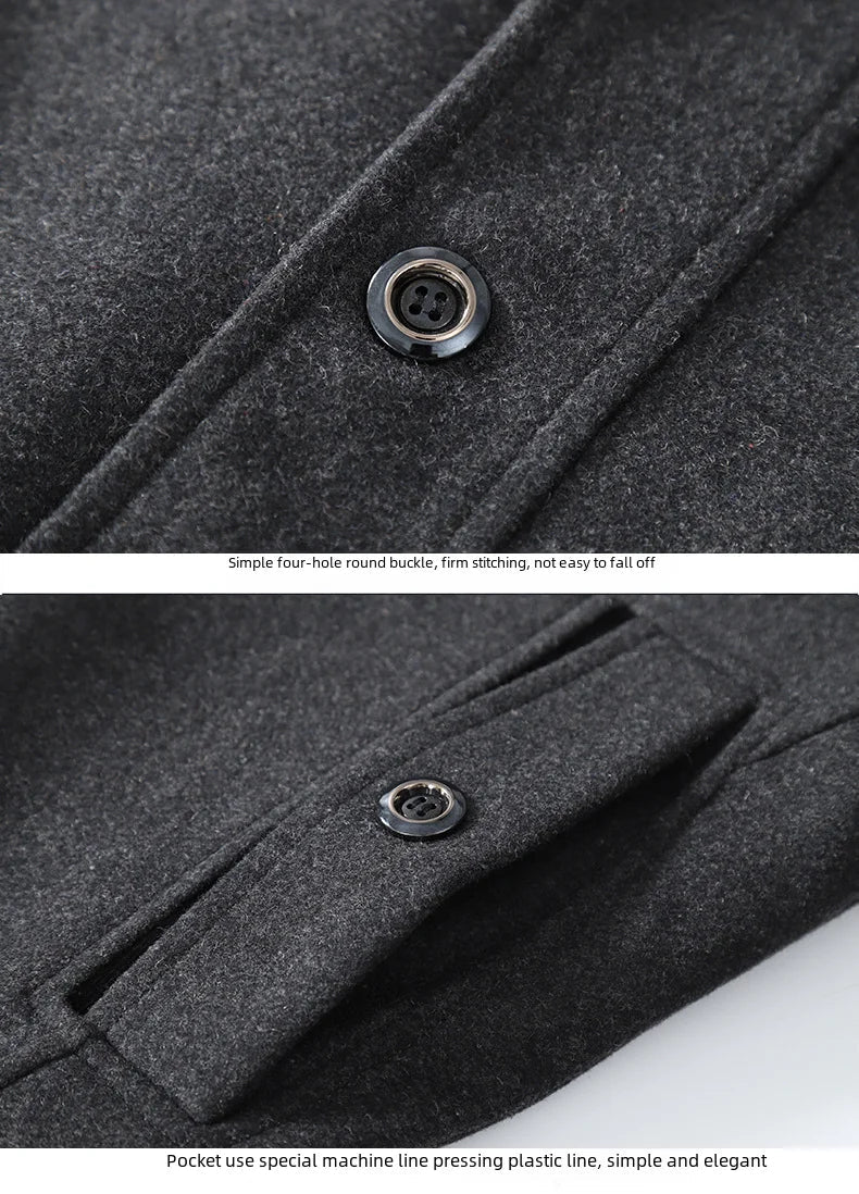New 2025 Woolen Coat Men's Business Casual Fashionable Thickened Warm Extra Trendy Flow Fashion Jacket - PratSN