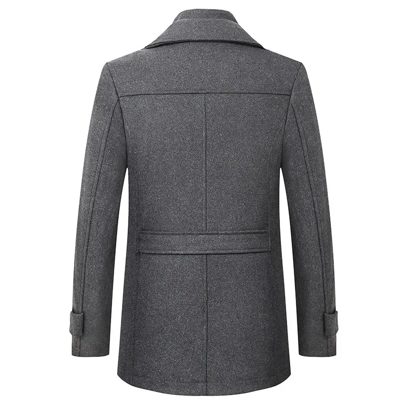 New 2025 Woolen Coat Men's Business Casual Fashionable Thickened Warm Extra Trendy Flow Fashion Jacket - PratSN