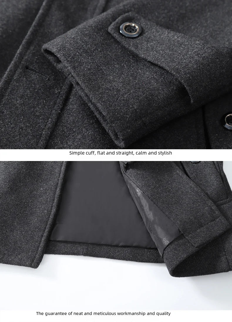 New 2025 Woolen Coat Men's Business Casual Fashionable Thickened Warm Extra Trendy Flow Fashion Jacket - PratSN