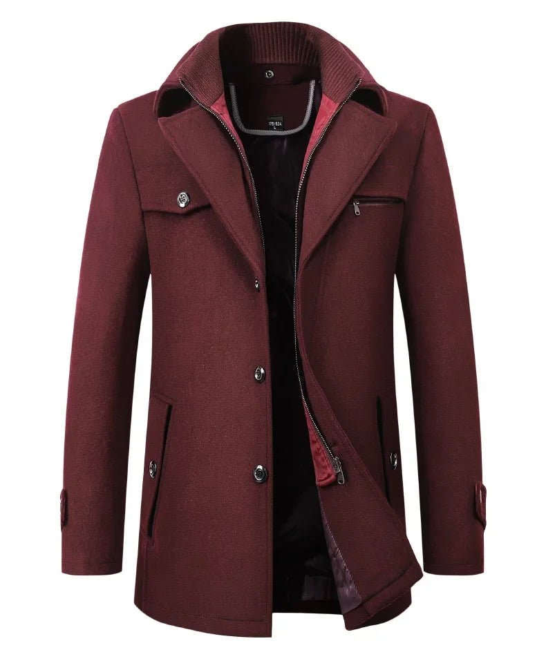 New 2025 Woolen Coat Men's Business Casual Fashionable Thickened Warm Extra Trendy Flow Fashion Jacket - PratSN