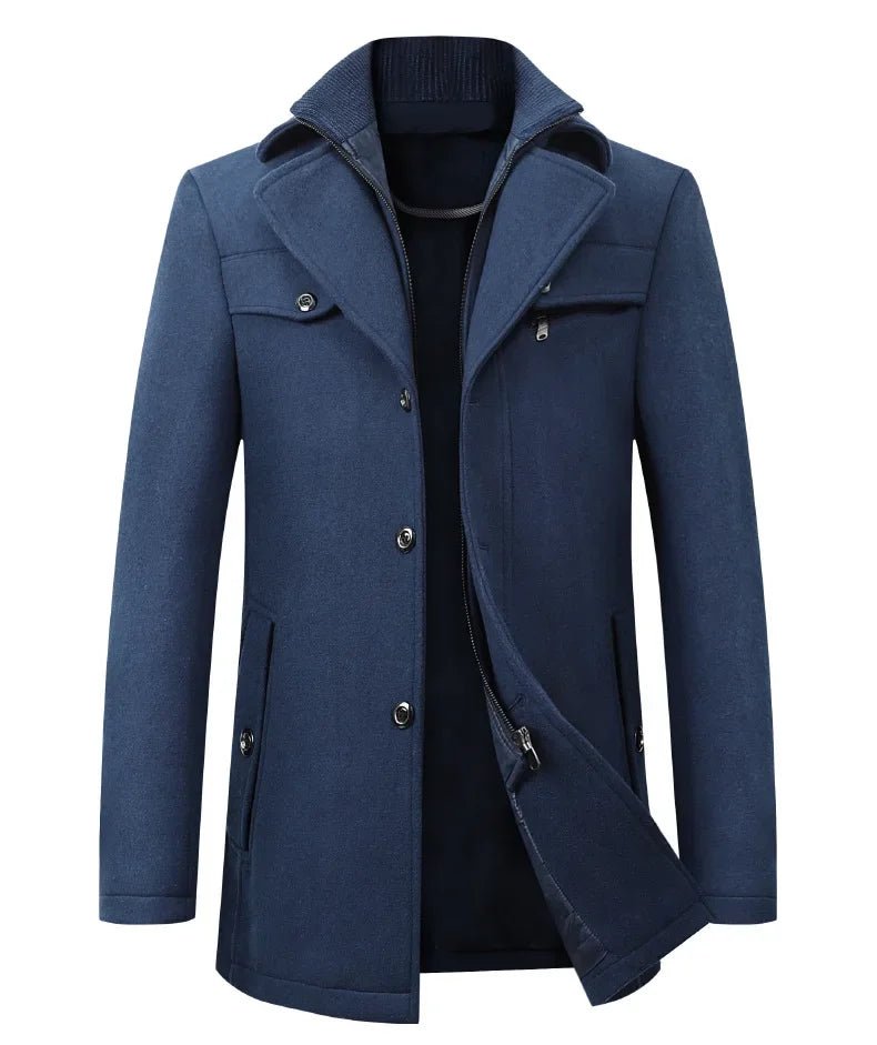 New 2025 Woolen Coat Men's Business Casual Fashionable Thickened Warm Extra Trendy Flow Fashion Jacket - PratSN