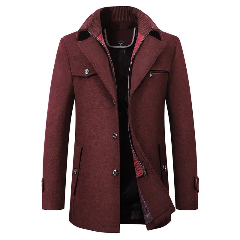 New 2025 Woolen Coat Men's Business Casual Fashionable Thickened Warm Extra Trendy Flow Fashion Jacket - PratSN