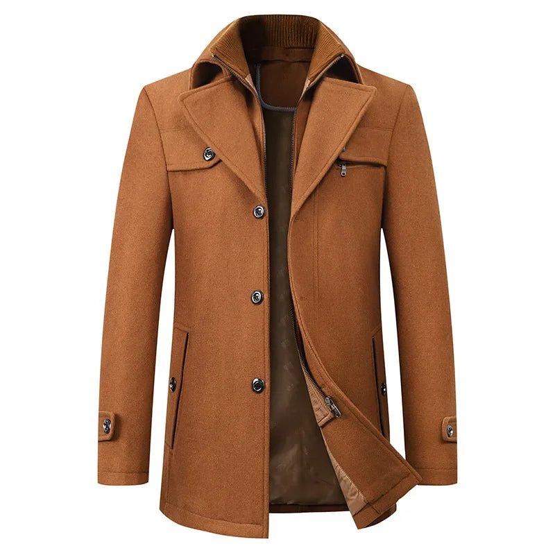 New 2025 Woolen Coat Men's Business Casual Fashionable Thickened Warm Extra Trendy Flow Fashion Jacket - PratSN