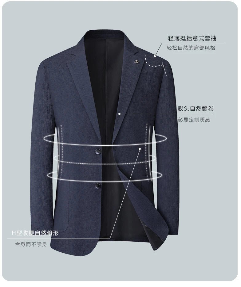 New Arrival Fashion Suepr Large High End Bubble Wrap for Men's Oversized Thin Single Jacket Suit Plus Size XL 2XL3XL4XL5X 6XL7XL - PratSN