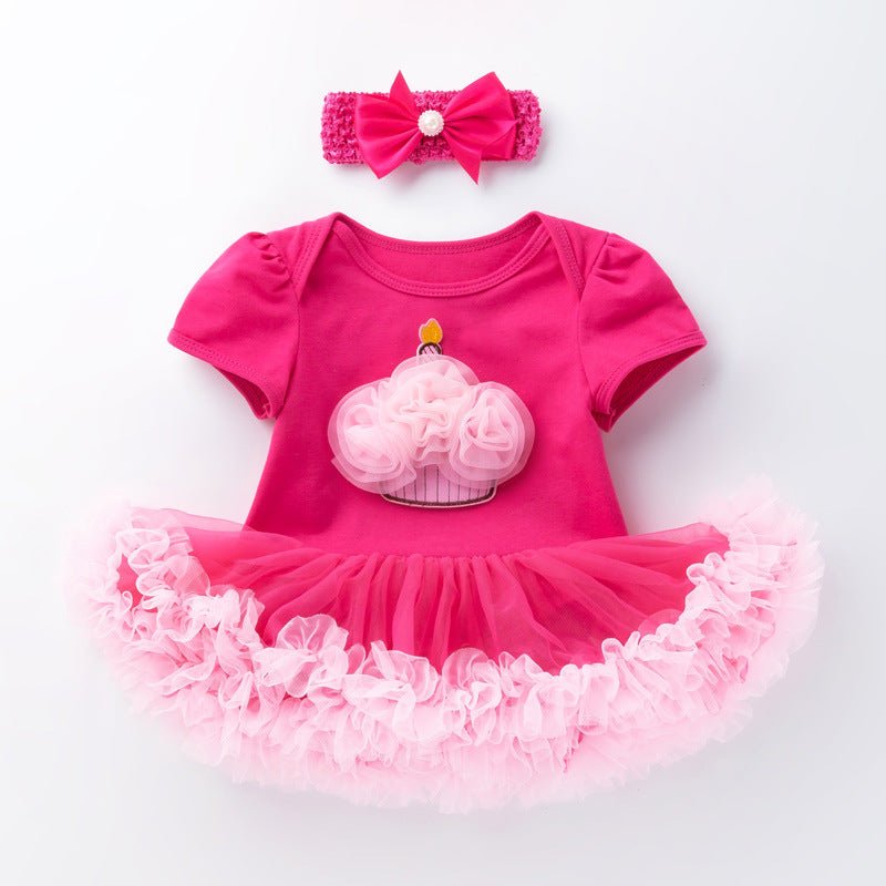 New Baby Girl Rose Red Short Sleeve - PratSN