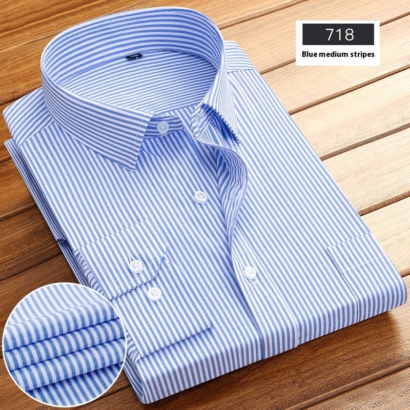 New Business Striped Spring And Autumn Men's Long - sleeved Shirt - PratSN