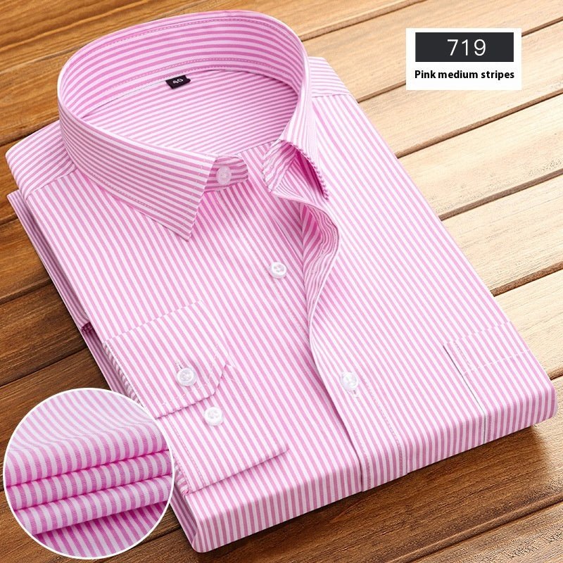 New Business Striped Spring And Autumn Men's Long - sleeved Shirt - PratSN