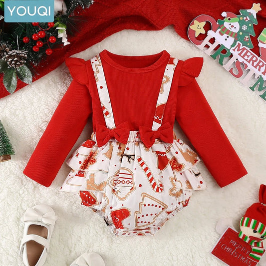 New Christmas Costume Baby Girl Party dress new autumn children's princess dress baby girl sweet jumpsuit - PratSN