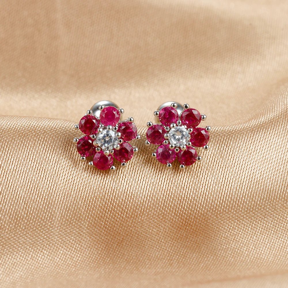 New Design Stainless Steel CZ Zircon Flowers Hoop Earring For Women Fashion Korean Pendant Piercing Earring Trendy Jewelry Gifts - PratSN